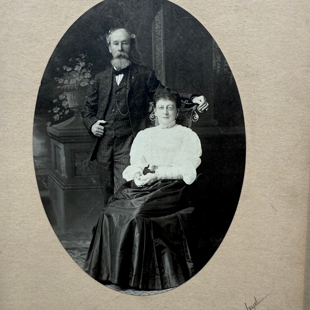 Antique Cabinet Card Victorian Couple Photo Lloyd Wyalusing PA 1800s Portrait